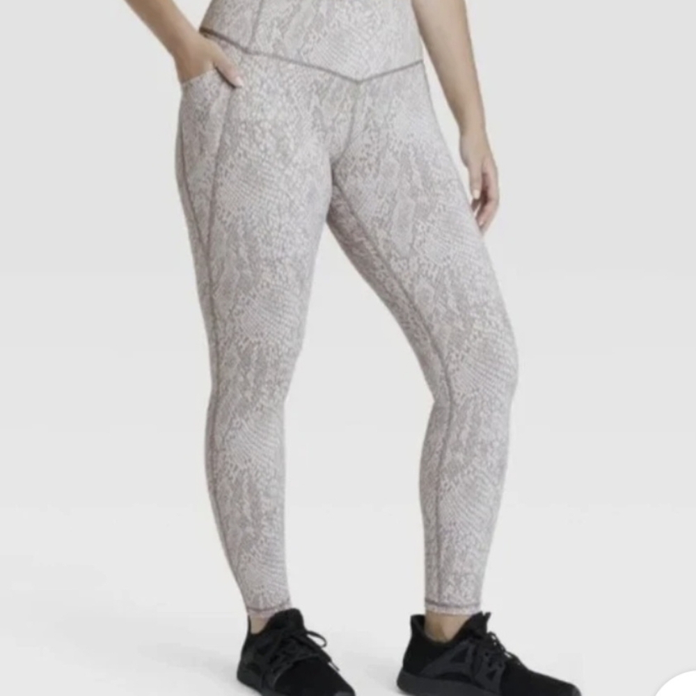 All in Motion Beige Snake Print Leggings